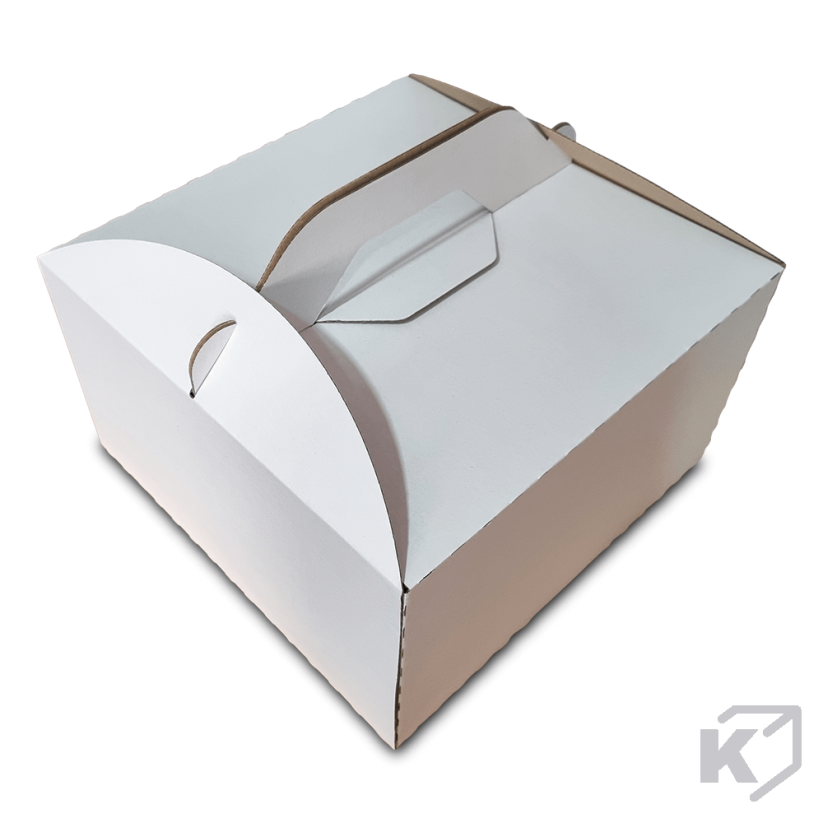 Krabice na torty 300x300x150mm biela-hnedá