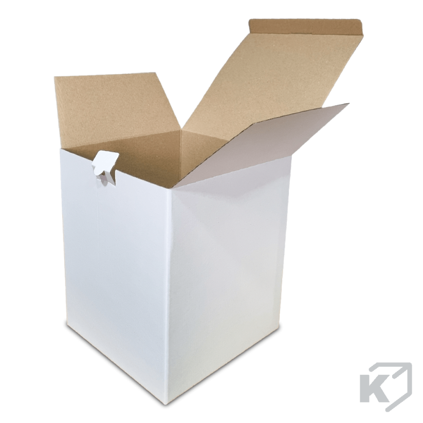 Kartónové krabice Fefco 0215 225x225x270mm 3VVL biela-hnedá