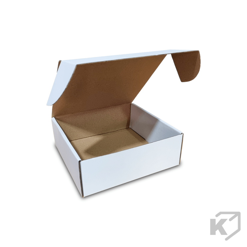 Skladacie krabice Fefco 0427 190x190x70mm 3VVL biela-hnedá