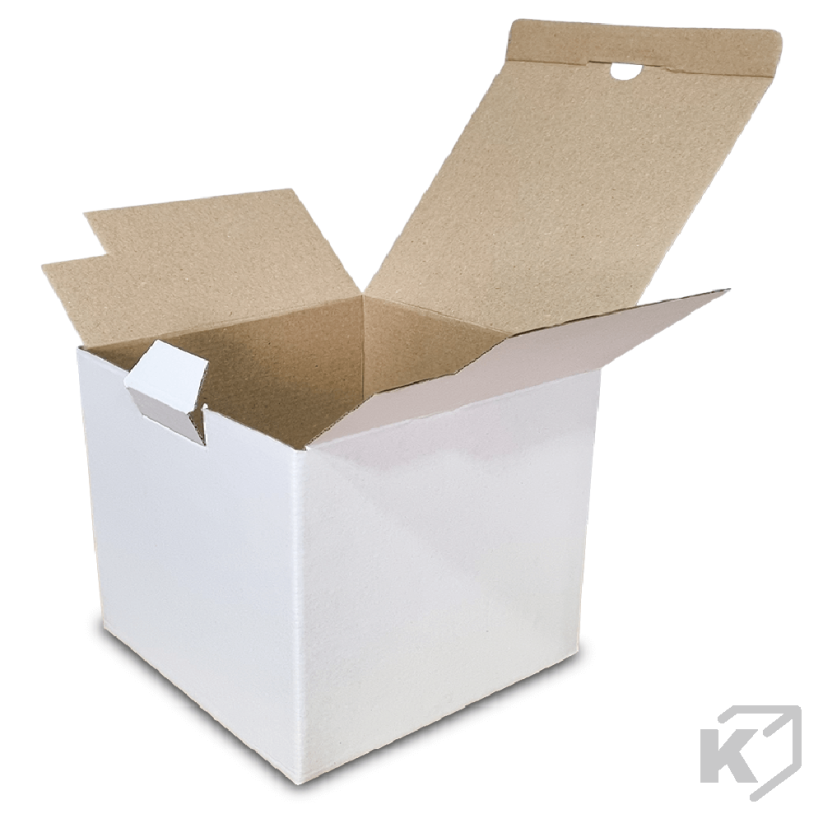 Kartónové krabice Fefco 0215 255x255x230mm 3VVL biela-hnedá
