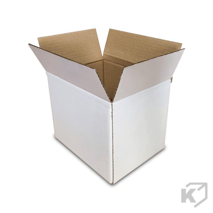 Klopové kartónové krabice 200x150x150mm 3VVL biela-hnedá