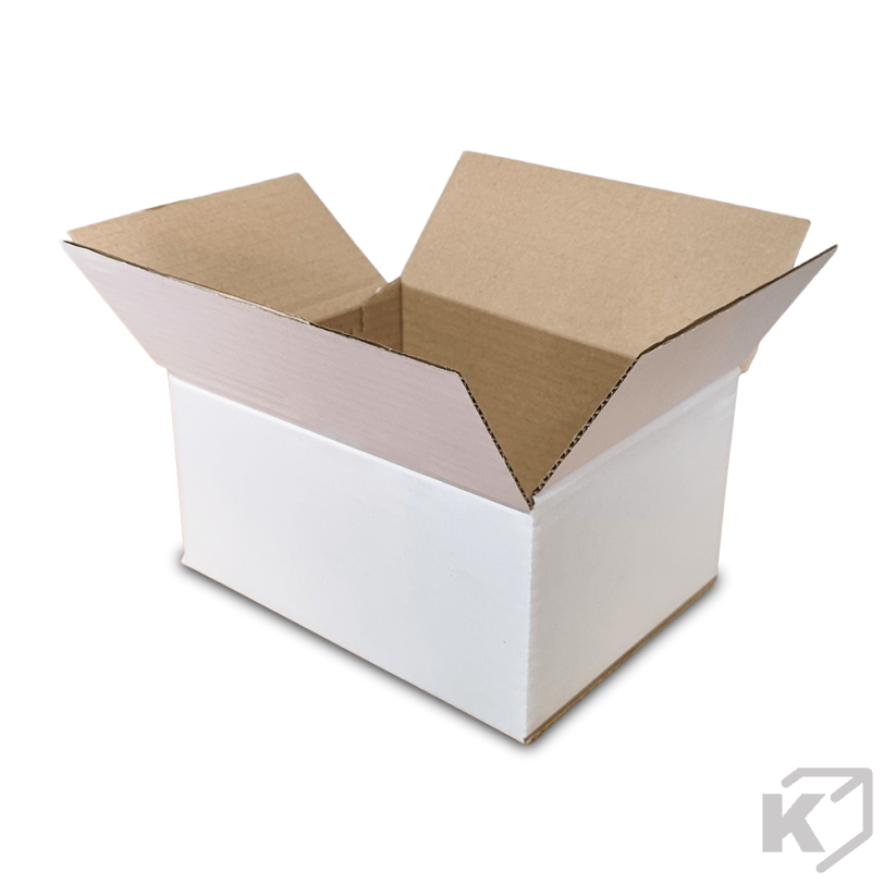 Klopové kartónové krabice 200x150x100mm 3VVL biela-hnedá