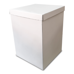 Krabice na kvety s vekom 360x360x700mm biela-hnedá