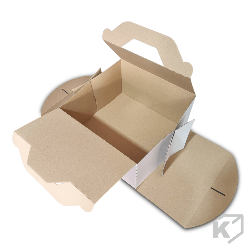 Krabice na torty 300x300x150mm biela-hnedá