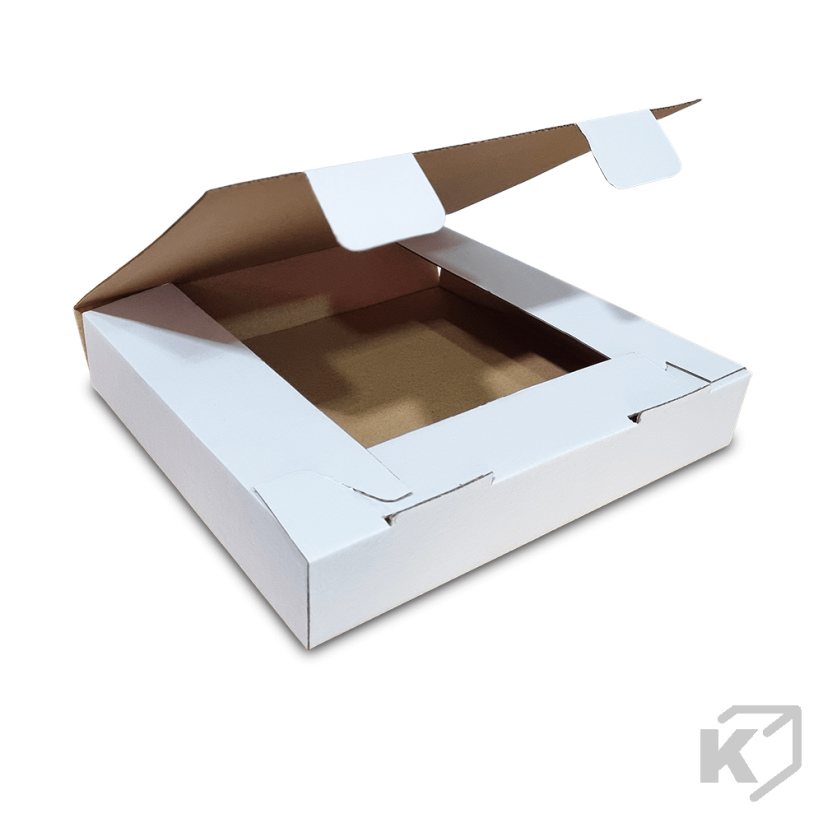Skladacie krabice Fefco 0427 240x240x40mm 3VVL biela-hnedá