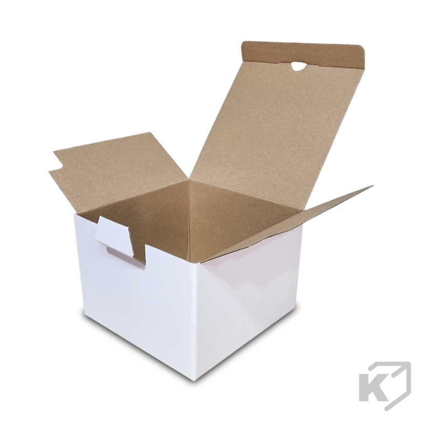 Kartónové krabice Fefco 0215 180x180x112mm 3VVL biela-hnedá