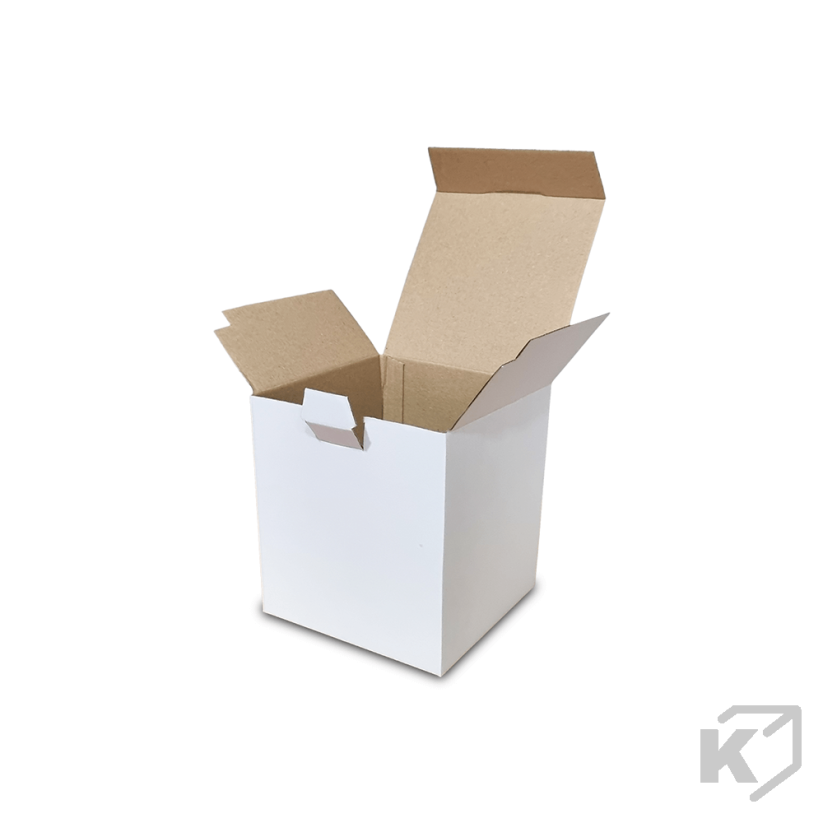 Kartónové krabice Fefco 0215 75x70x70mm 3VVL biela-hnedá