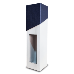 Darčekové krabice na 1 fľašku vína biela s modrým vrchom
