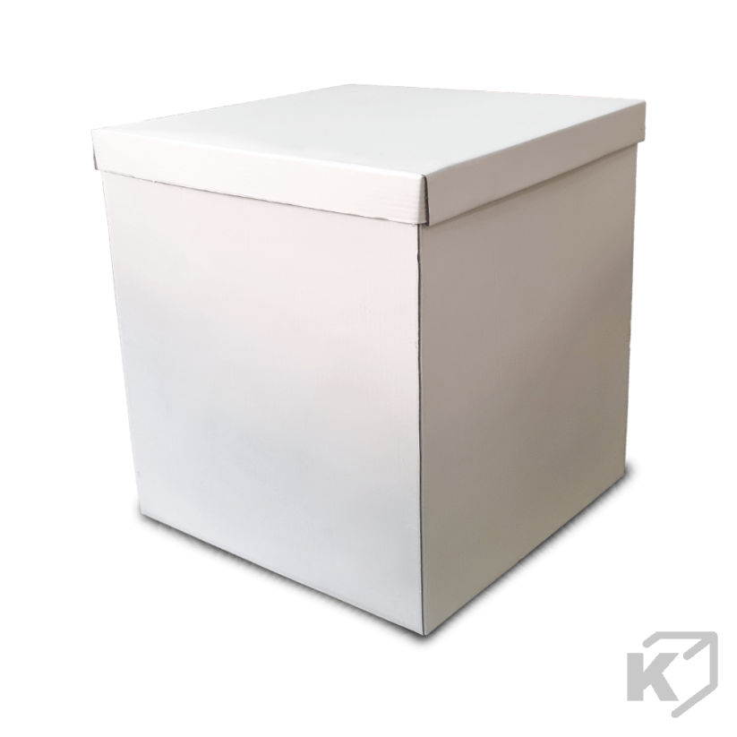 Krabice na kvety s vekom 360x360x470mm biela-hnedá