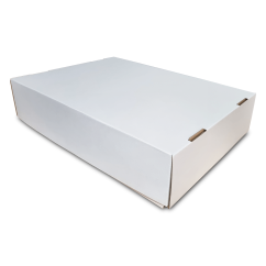 Krabice na koláče s vekom 400x300x100mm biela-hnedá