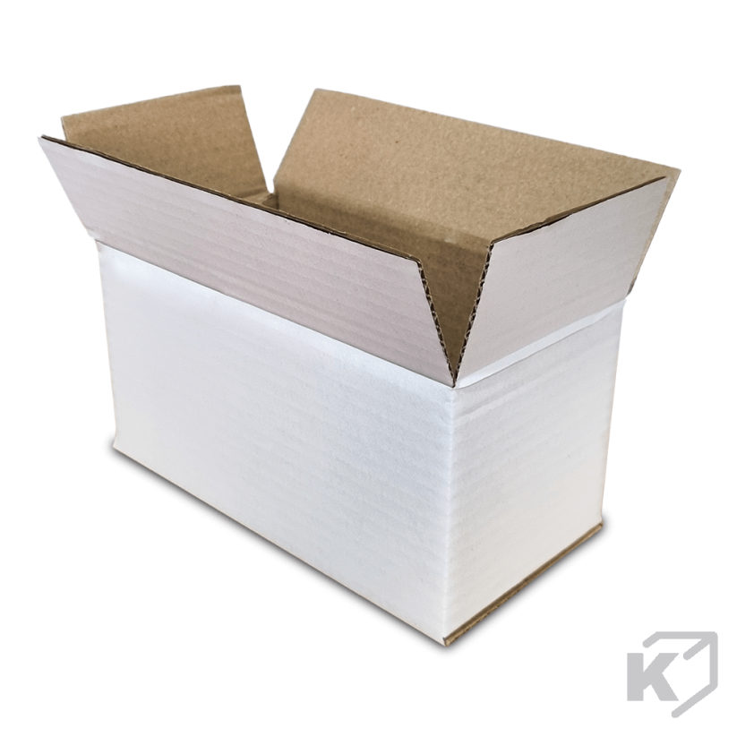 Klopové kartónové krabice 200x100x100mm 3VVL biela-hnedá