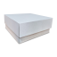 Krabice s vekom FEFCO 0331 - 150x150x80mm 3VVL biela-hnedá zatvorená Krabice s vekom FEFCO 0331 - 150x150x80mm 3VVL biela-hnedá zatvorená