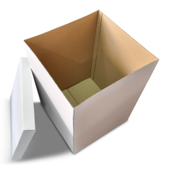Krabice na kvety s vekom 360x360x700mm biela-hnedá