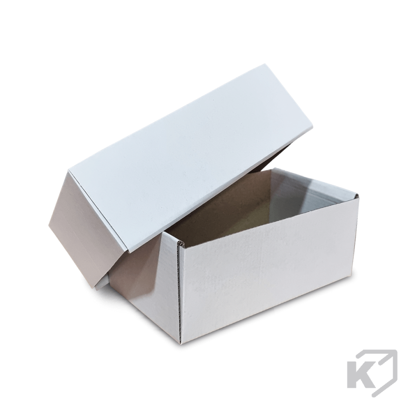 Krabice s vekom FEFCO 0331 - 240x110x100mm 3VVL biela-hnedá