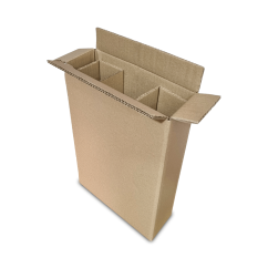 Prepravná krabica na 3 fľašky vína 275x90x390mm 5VVL hnedá + Mriežka