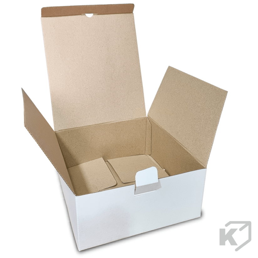 Kartónové krabice Fefco 0215 238x238x115mm 3VVL biela-hnedá