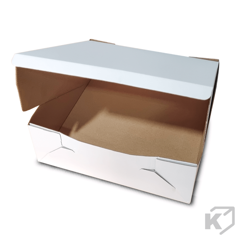 Krabice na koláče 280x280x100mm biela-hnedá