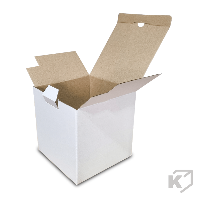 Kartónové krabice Fefco 0215 180x180x165mm 3VVL biela-hnedá