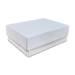 Krabice s vekom FEFCO 0331 - 130x130x95mm 3VVL biela-hnedá zatvorená