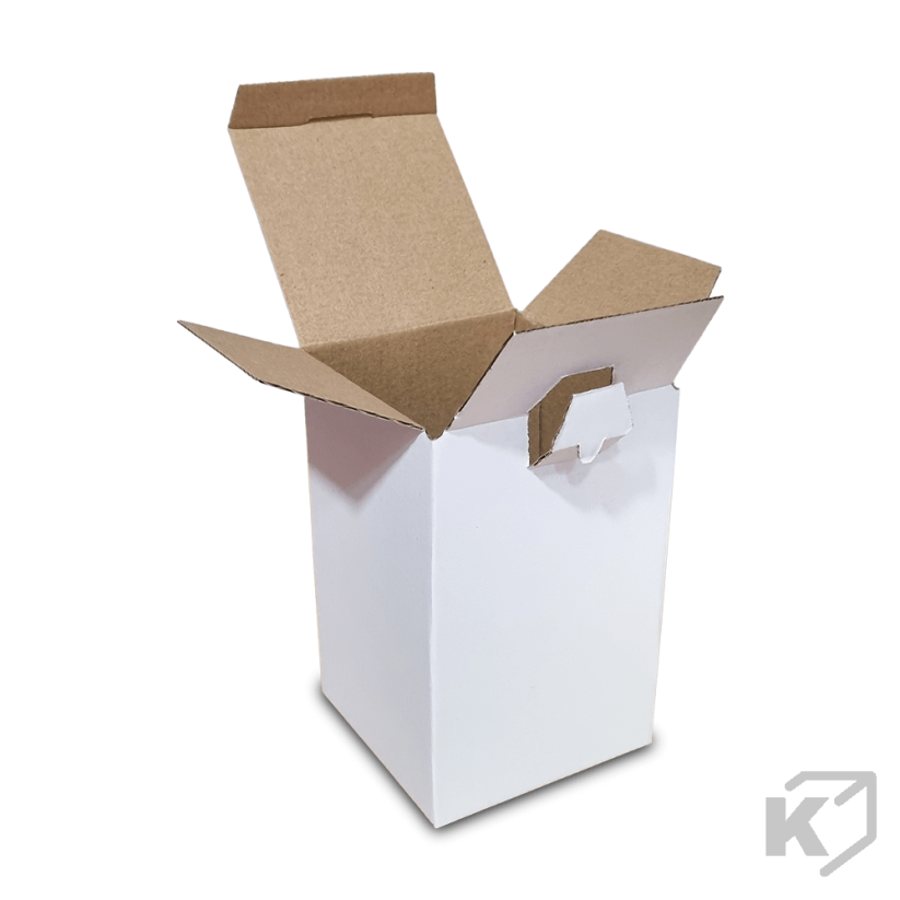 Kartónové krabice Fefco 0215 80x80x130mm 3VVL biela-hnedá