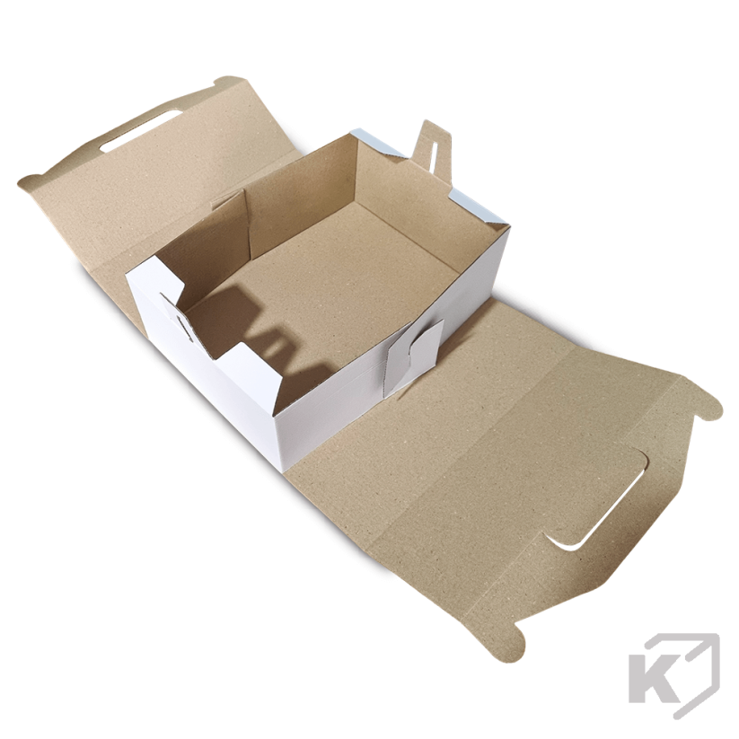Krabice na výslužky 270x180x80mm biela-hnedá