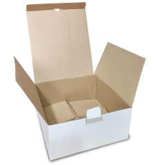 Kartónové krabice Fefco 0215 250x250x135mm 3VVL biela-hnedá