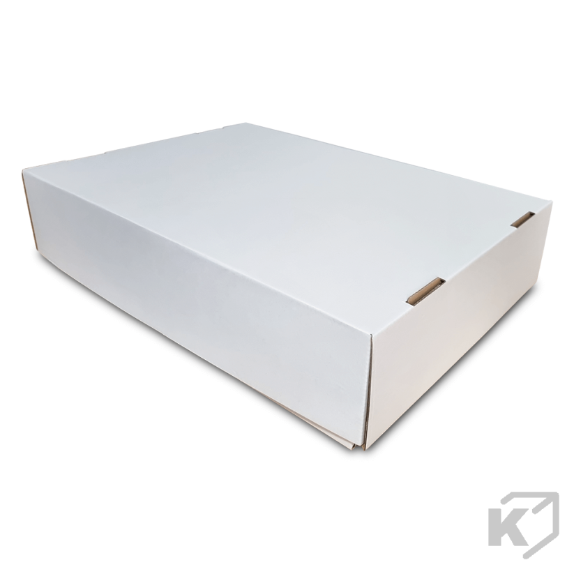Krabice na koláče s vekom 400x300x100mm biela-hnedá