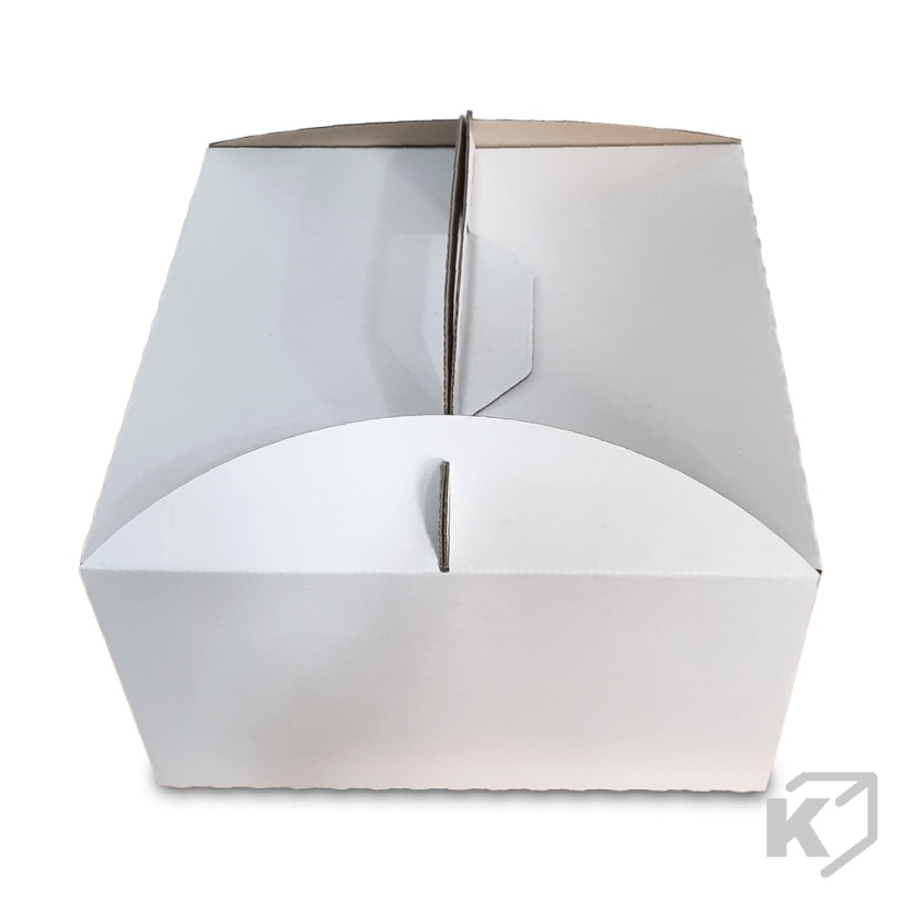 Krabice na torty 300x300x150mm biela-hnedá