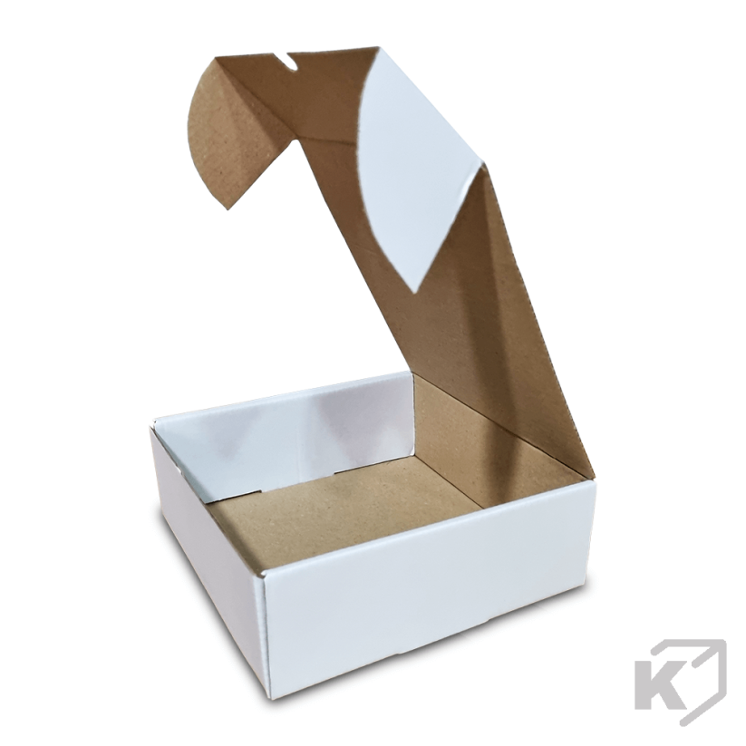 Skladacie krabice Fefco 0427 170x170x60mm 3VVL biela-hnedá