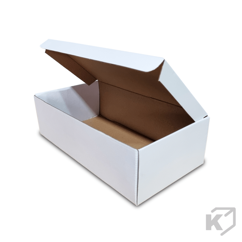 Skladacie krabice Fefco 0427 300x160x90mm 3VVL biela-hnedá