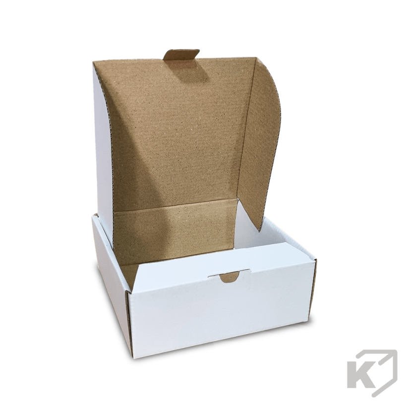 Skladacie krabice Fefco 0427 150x150x60mm 3VVL biela-hnedá