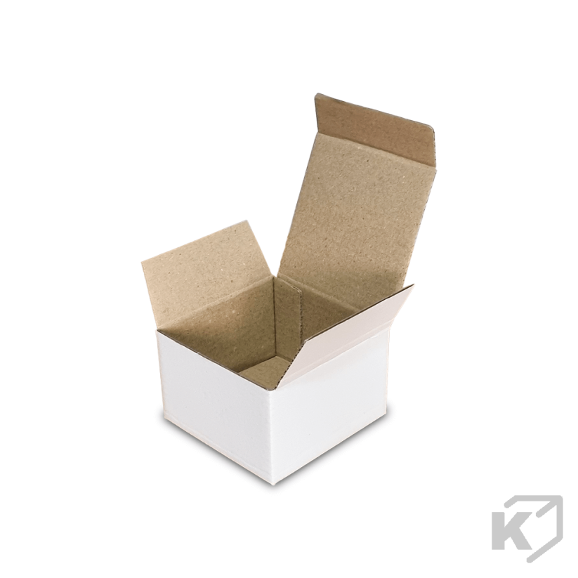 Kartónové krabice Fefco 0215 75x75x50mm 3VVL biela-hnedá