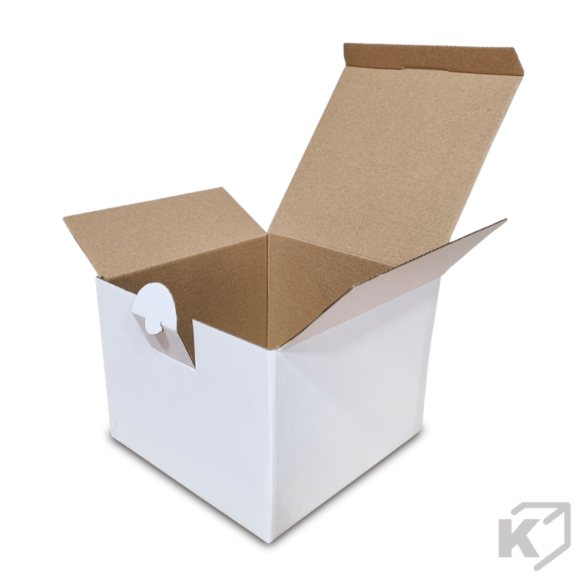 Kartónové krabice Fefco 0215 160x160x110mm 3VVL biela-hnedá